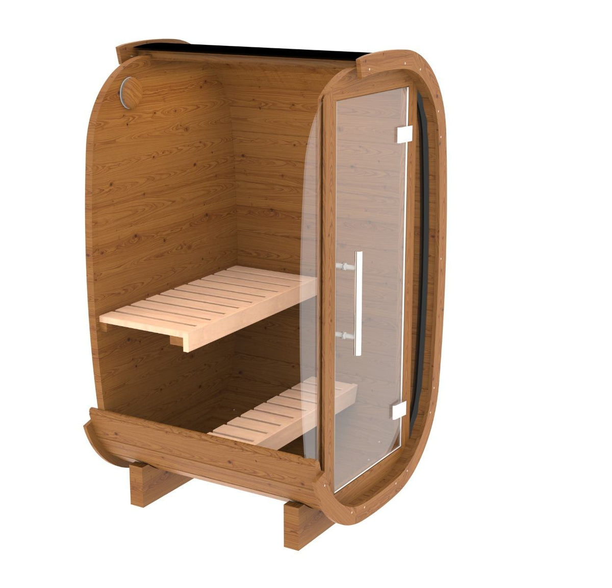 Solo Vertical Thermowood Outdoor Sauna, 1 Person with Glass Front | Customisable