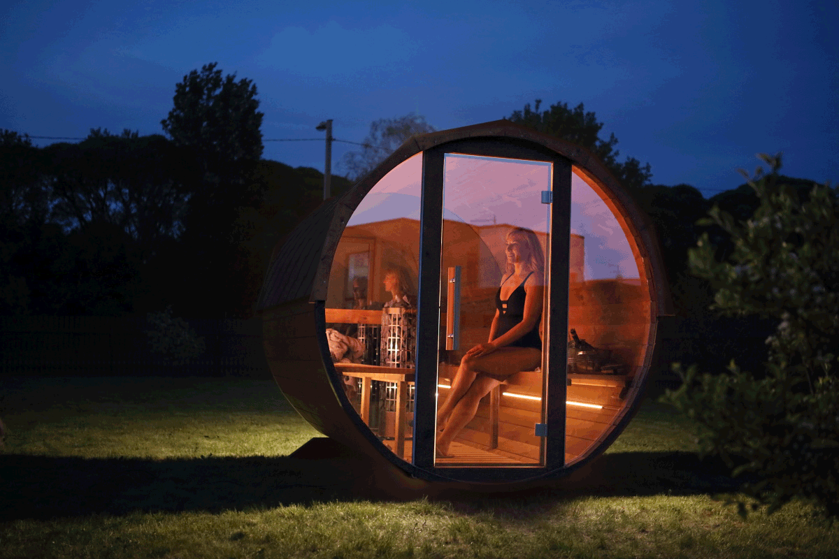 Mirrored Outdoor Sauna 4-6 Person 2m - 3m | Customisable Garden Sauna