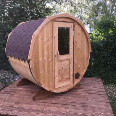 Compact Outdoor Barrel Sauna 2 - 3 Person 1.6m
