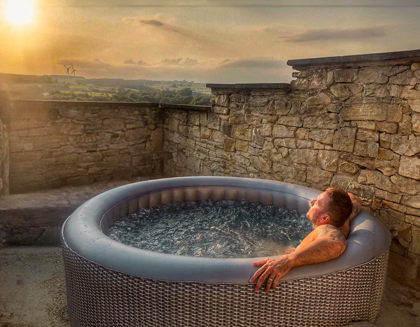 Atlantic 4-6 Person Inflatable Hot Tub with Integrated Heater Plug and Play