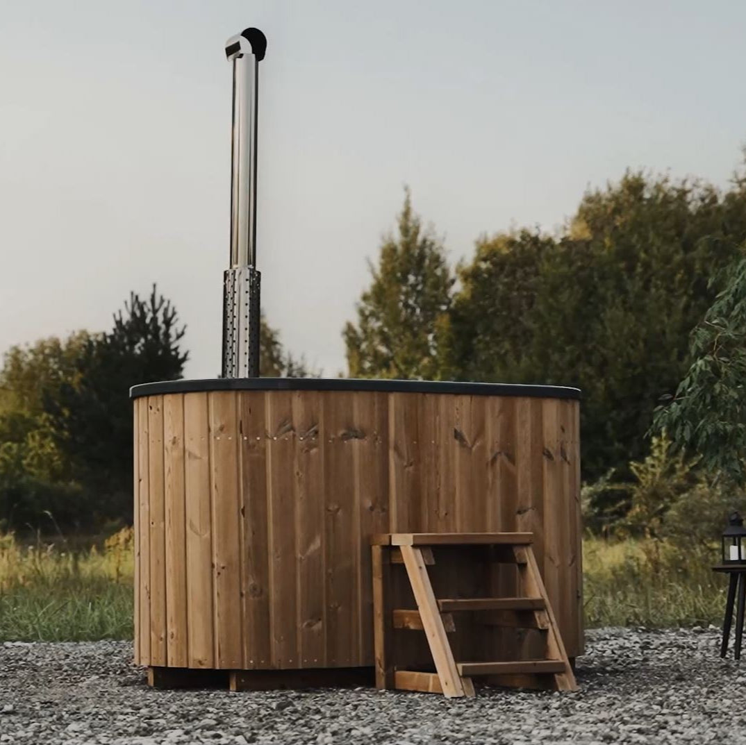 Compact Oval 2-Person Wood-Fired Hot Tub | Customisable Compact Fibreglass Spa