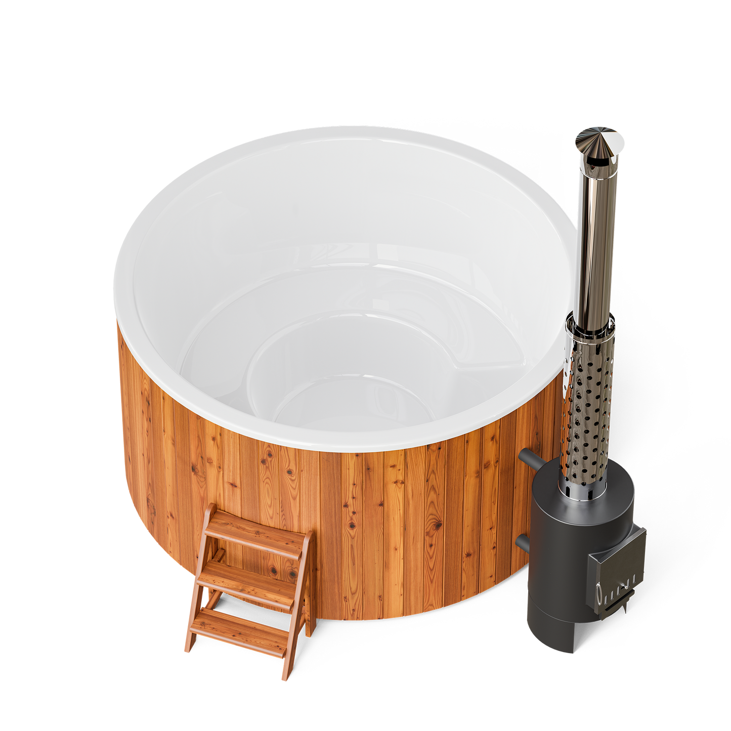 Polar Spa Comfort Family 220 Wood Fired 40kW External Stove 6-8 Person Hot Tub