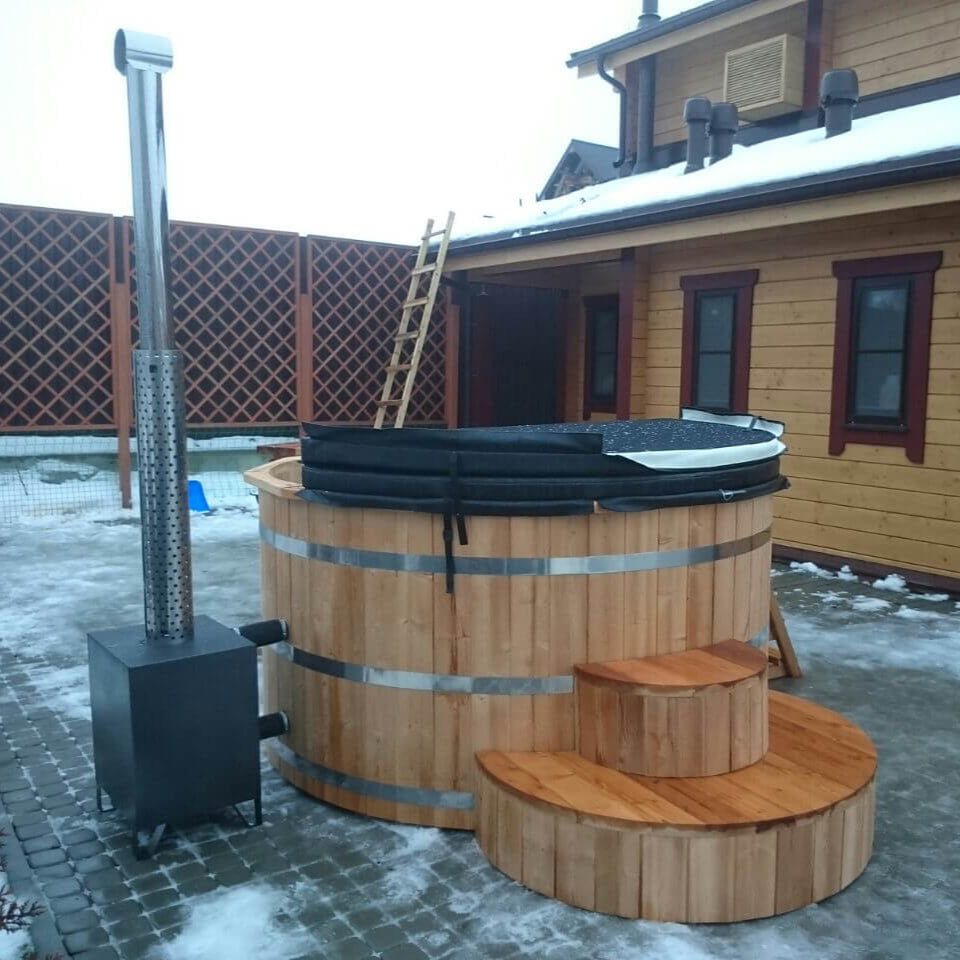Circular Wooden Hot Tub 4 - 12 Person | Wood fired Heater | Size Customisable