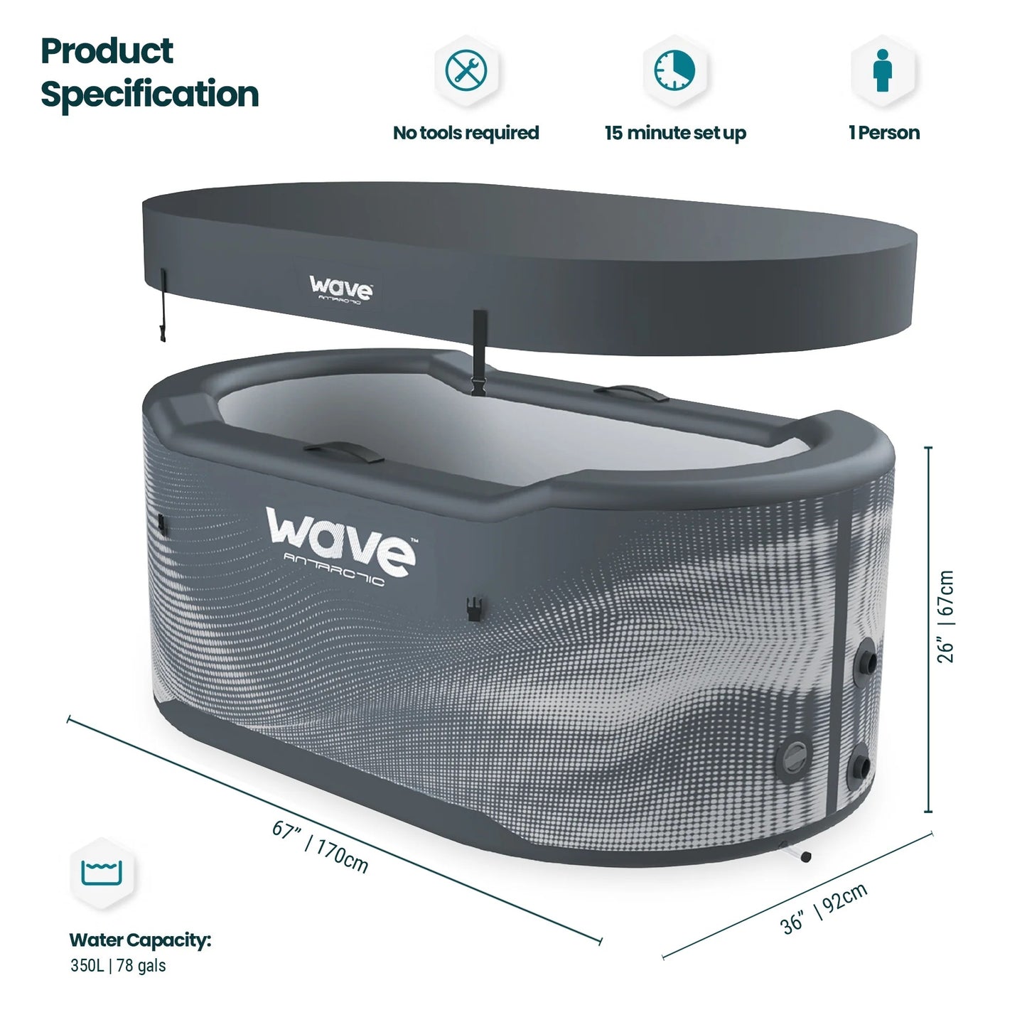 The Antarctic Ice Bath | Insulated 1 Person Cold Plunge