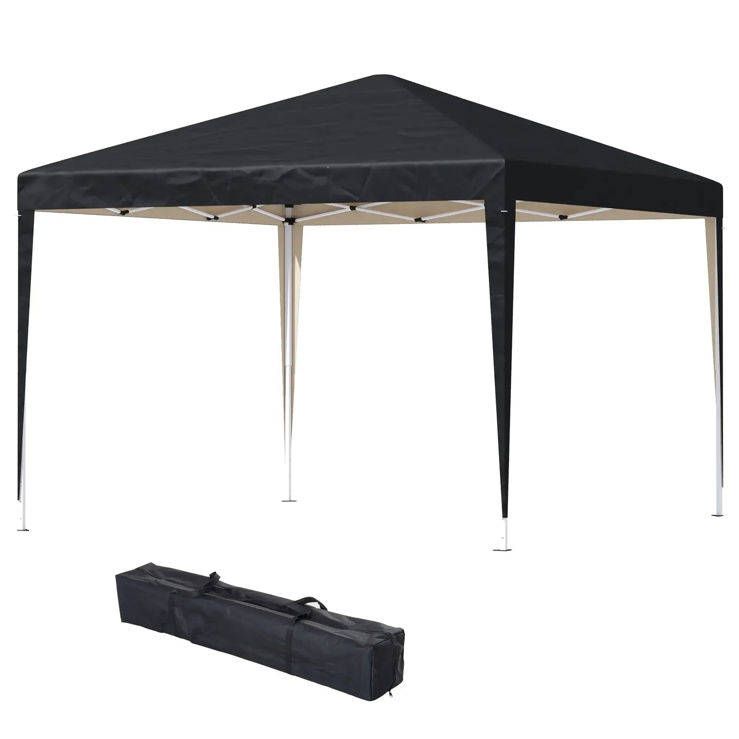 Outsunny 3 x 3M Garden Pop Up Gazebo Height Adjustable Marquee Party Tent Wedding Canopy with Carrying Bag