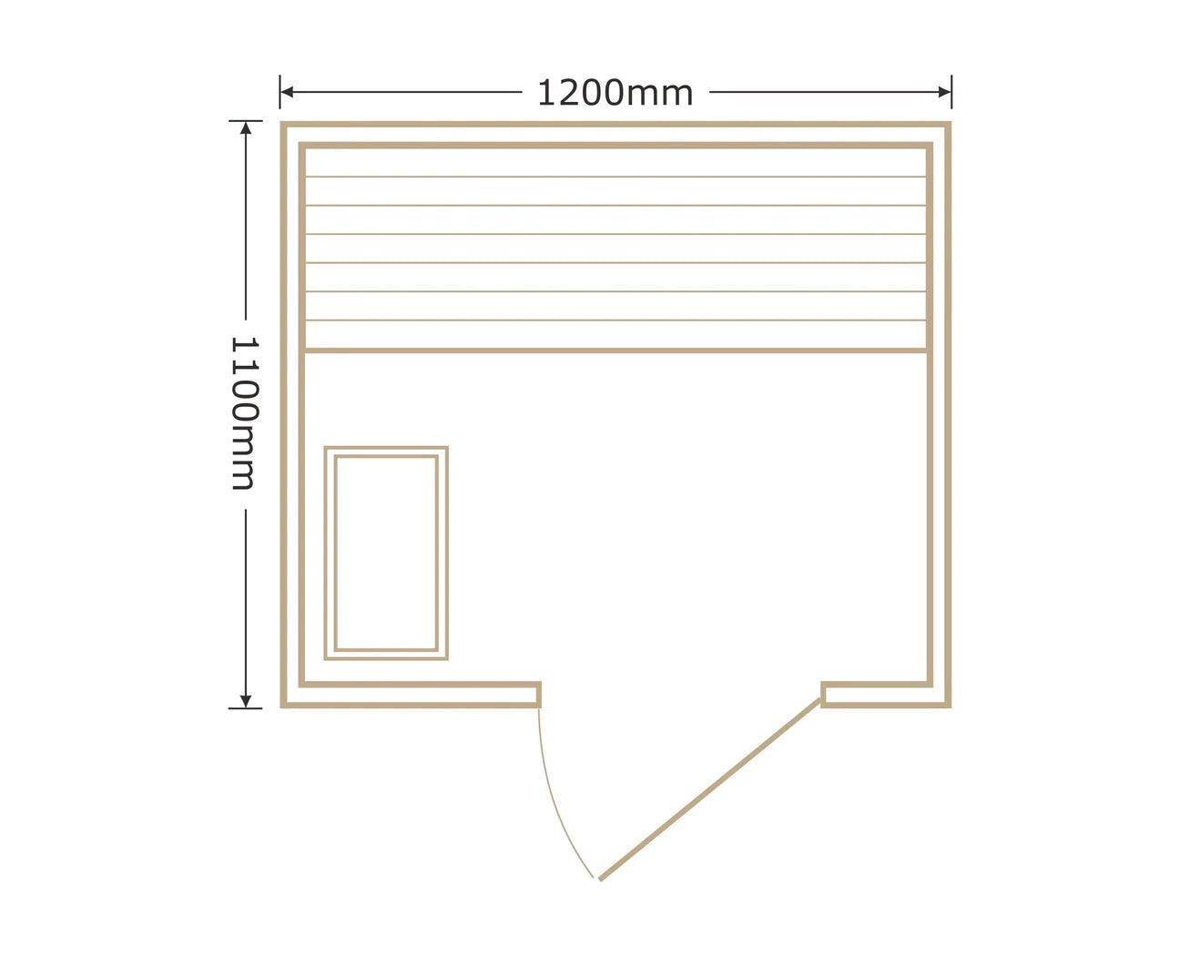 Tidal Wave 1 Traditional 2 Person Indoor Sauna Plug and Play Specifications and sizing