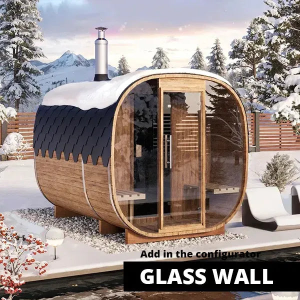 Cube Barrel Sauna With Changing Room 3-4 Person | 3m Wood-fired, Electric Garden Sauna