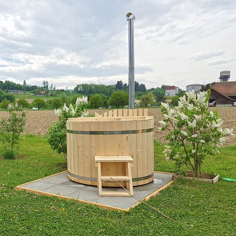 Circular Wooden Inside Stove Hot Tub 3 - 10 Person | Inside Wood fired Heater | Size Customisable