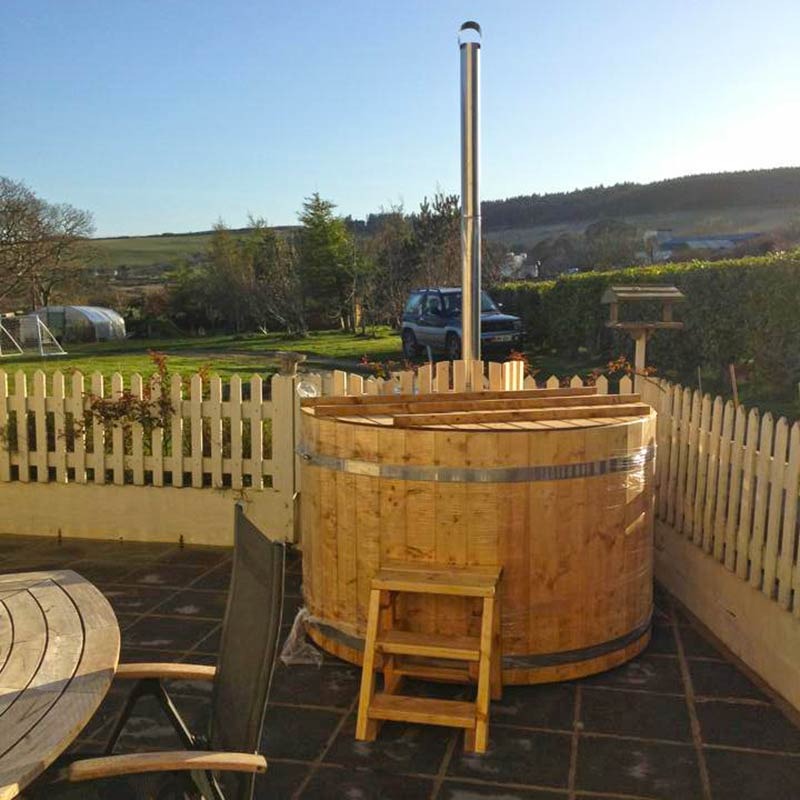 Circular Wooden Inside Stove Hot Tub 3 - 10 Person | Inside Wood fired Heater | Size Customisable