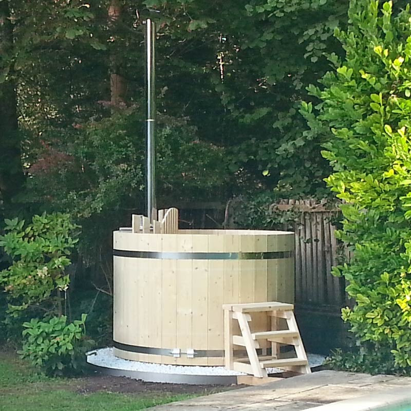 Circular Wooden Inside Stove Hot Tub 3 - 10 Person | Inside Wood fired Heater | Size Customisable