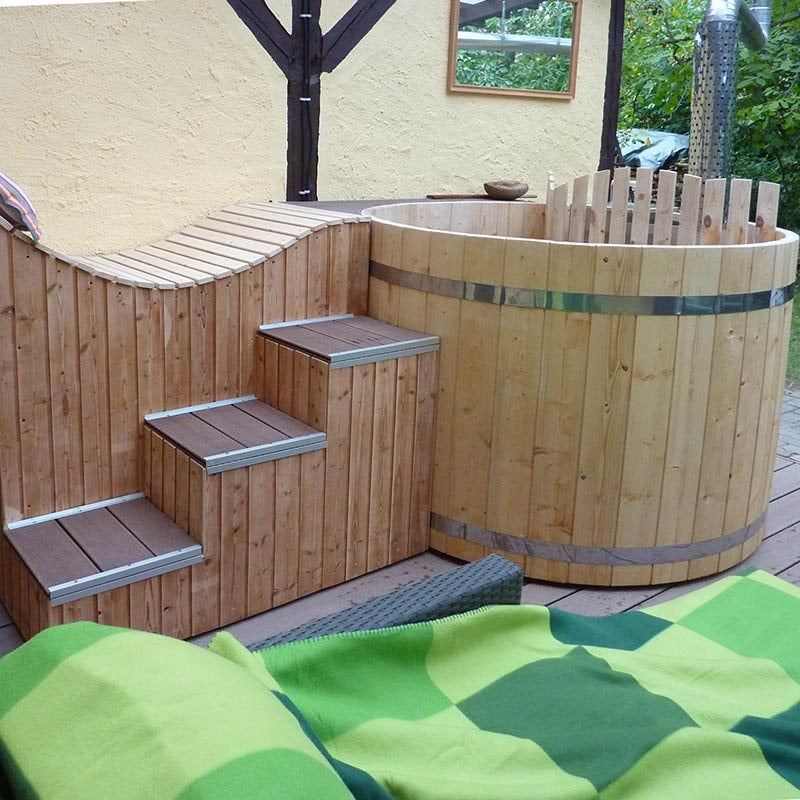 Circular Wooden Inside Stove Hot Tub 3 - 10 Person | Inside Wood fired Heater | Size Customisable