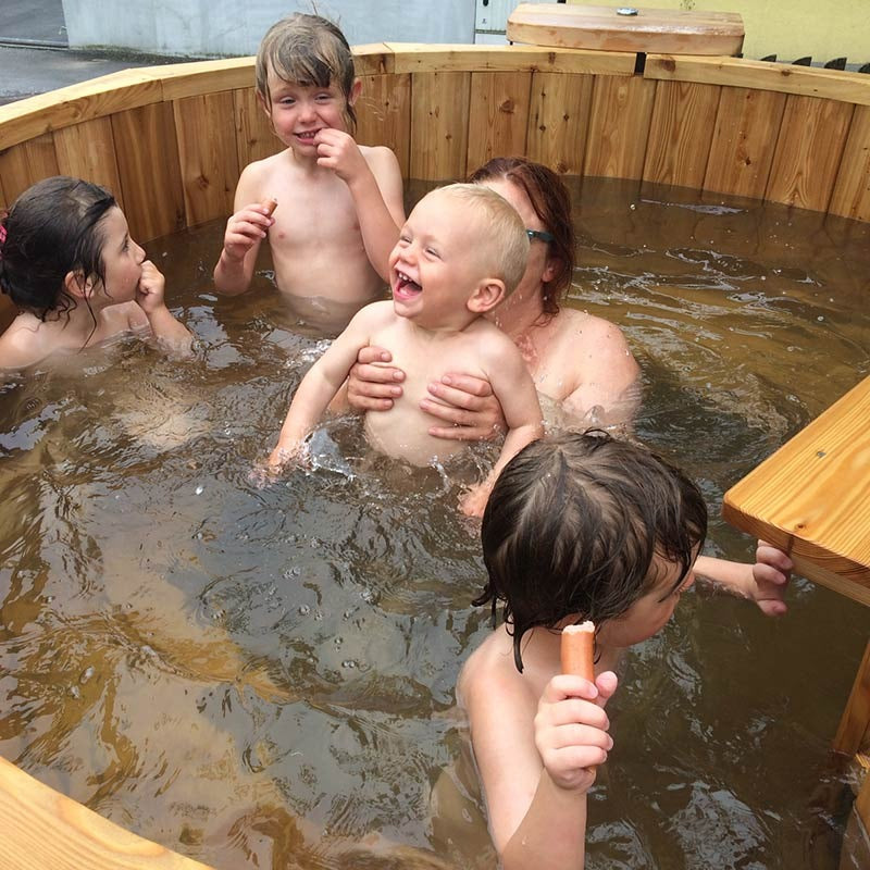 Circular Wooden Inside Stove Hot Tub 3 - 10 Person | Inside Wood fired Heater | Size Customisable