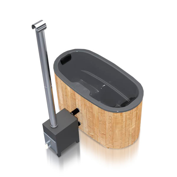 Compact Oval 2-Person Wood-Fired Hot Tub | Customisable Compact Fibreglass Spa