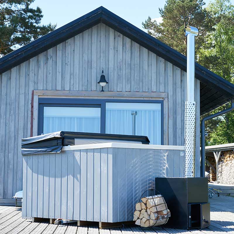 Quattro Wood Fired Hot Tub | Complete Set with Hydro massage and Air Massage | 6 - 8 Person