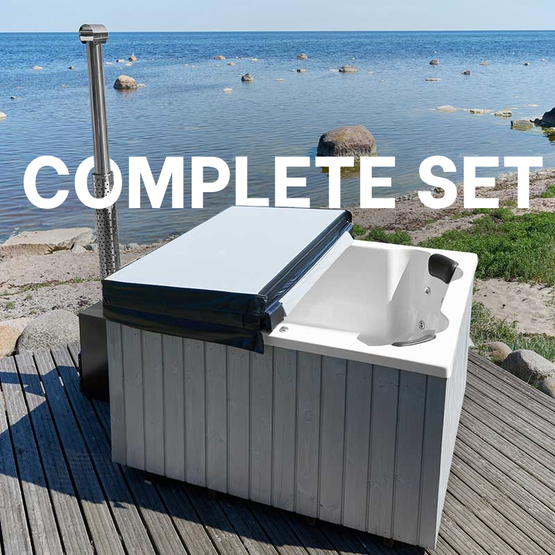 Quattro Wood Fired Hot Tub | Complete Set with Hydro massage and Air Massage | 6 - 8 Person