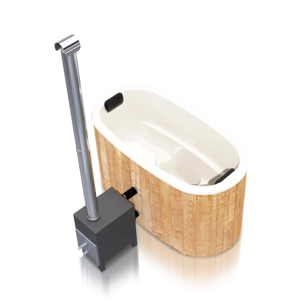 Compact Oval 2-Person Wood-Fired Hot Tub | Customisable Compact Fibreglass Spa