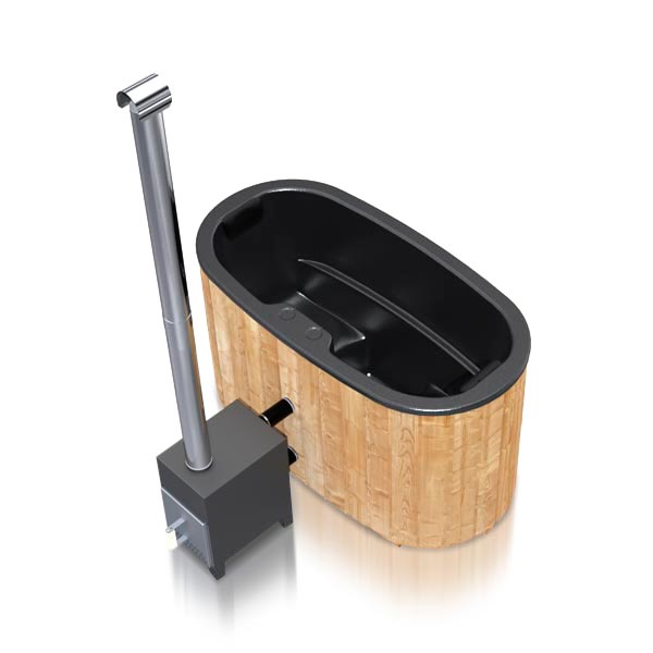 Compact Oval 2-Person Wood-Fired Hot Tub | Customisable Compact Fibreglass Spa
