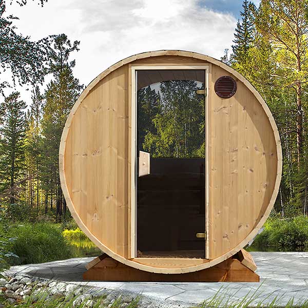 Compact Outdoor Barrel Sauna 2 - 3 Person 1.6m
