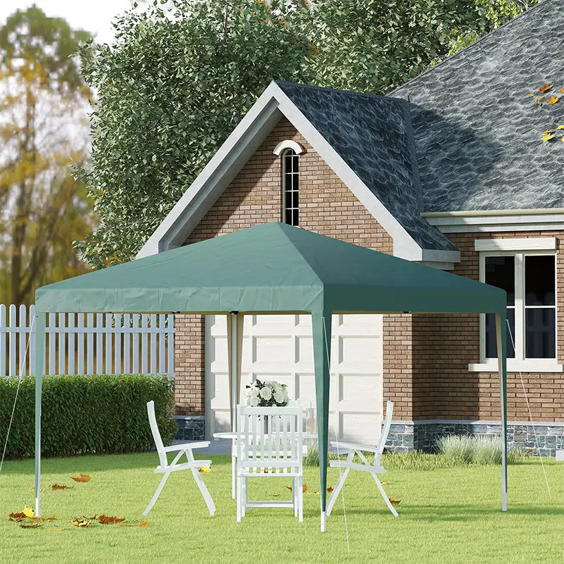 Outsunny 3 x 3M Garden Pop Up Gazebo Height Adjustable Marquee Party Tent Wedding Canopy with Carrying Bag