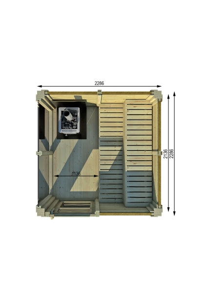 Viking Industrier Outdoor Sauna Cube 2x2 Meter 2-4 Person