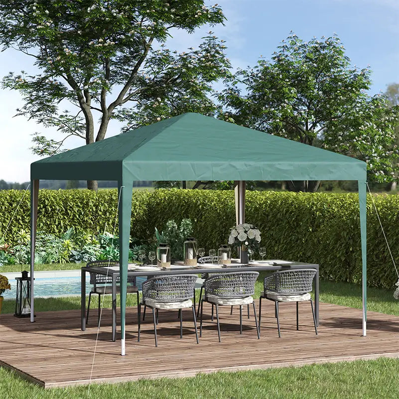 Outsunny 3 x 3M Garden Pop Up Gazebo Height Adjustable Marquee Party Tent Wedding Canopy with Carrying Bag