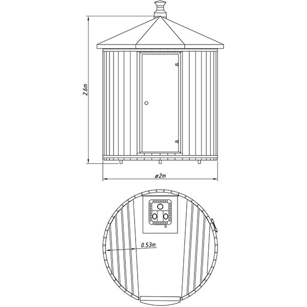 Baltresto Vertical 1 - 2 Person Outdoor Sauna