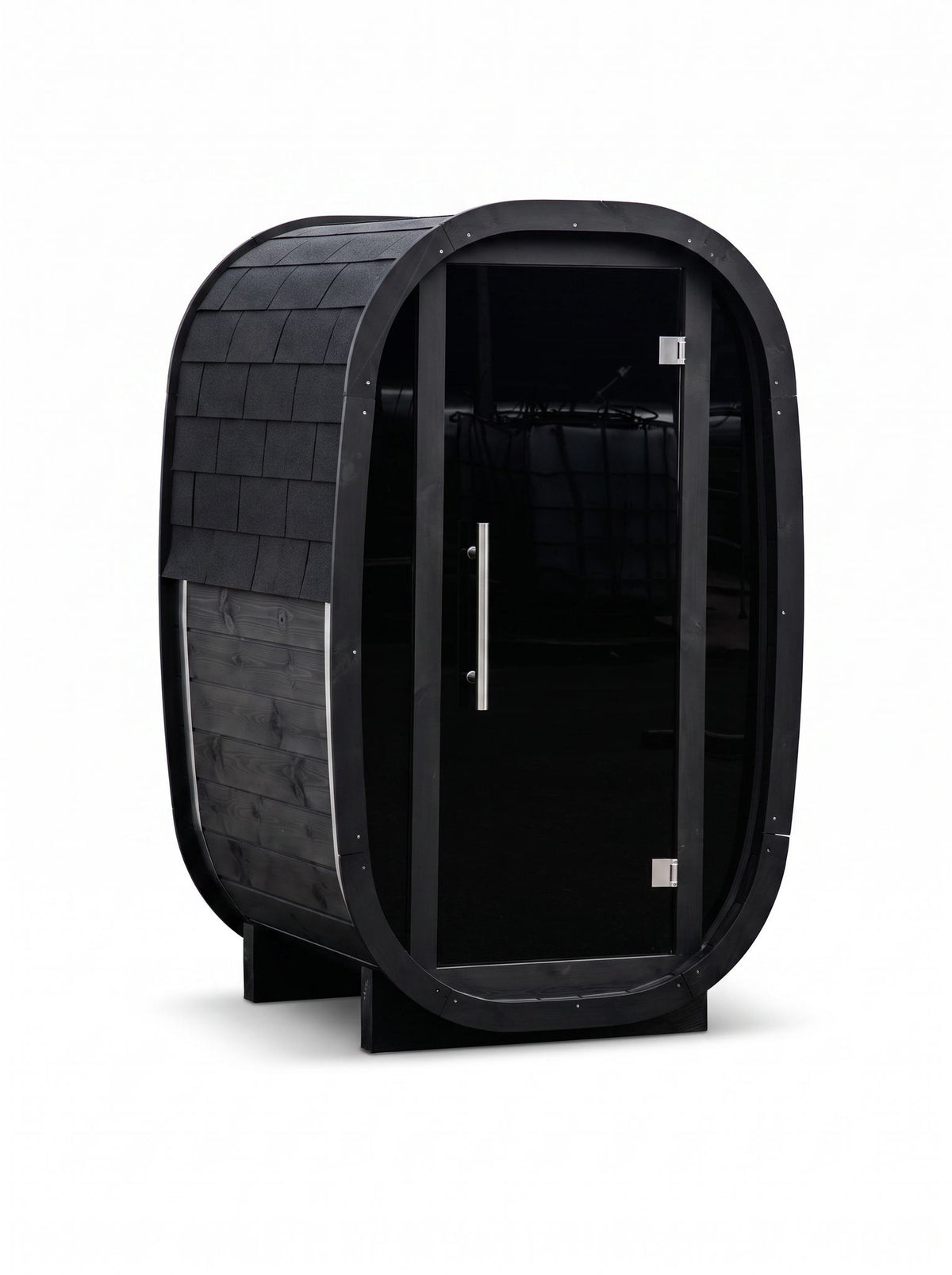 Solo Vertical Thermowood Outdoor Sauna, 1 Person with Glass Front | Customisable