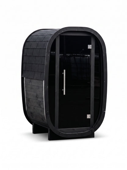 Solo Vertical Thermowood Outdoor Sauna, 1 Person with Glass Front | Customisable