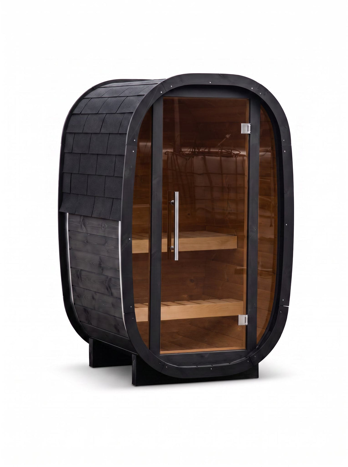 Solo Vertical Thermowood Outdoor Sauna, 1 Person with Glass Front | Customisable