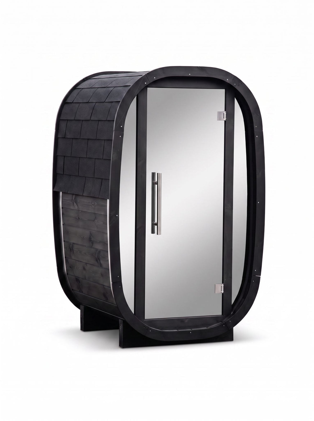 Solo Vertical Thermowood Outdoor Sauna, 1 Person with Glass Front | Customisable