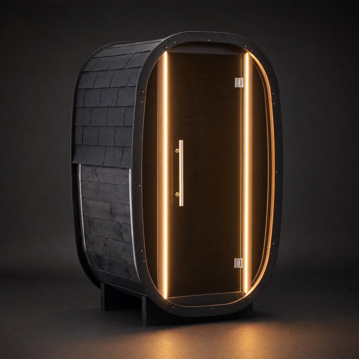 Solo Vertical Thermowood Outdoor Sauna, 1 Person with Glass Front | Customisable