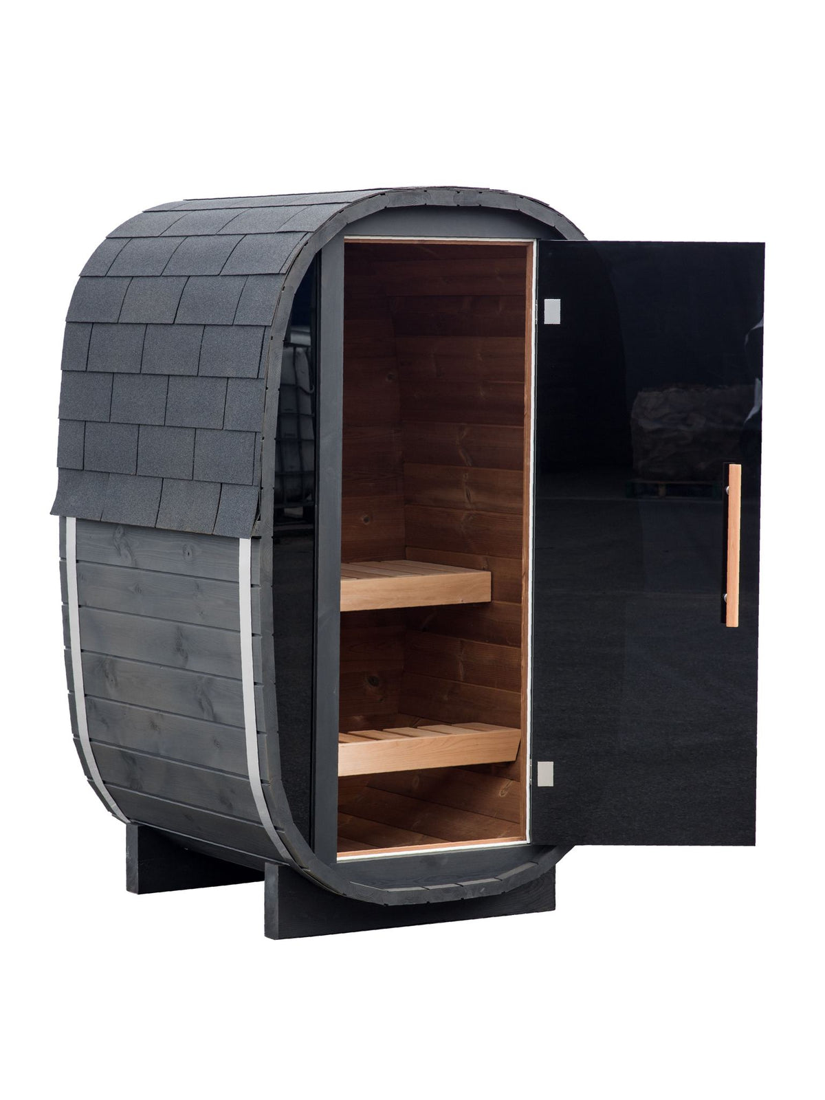 Solo Vertical Thermowood Outdoor Sauna, 1 Person with Glass Front | Customisable