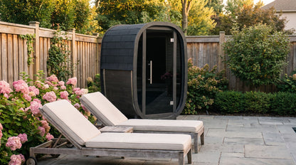 Solo Vertical Thermowood Outdoor Sauna, 1 Person with Glass Front | Customisable