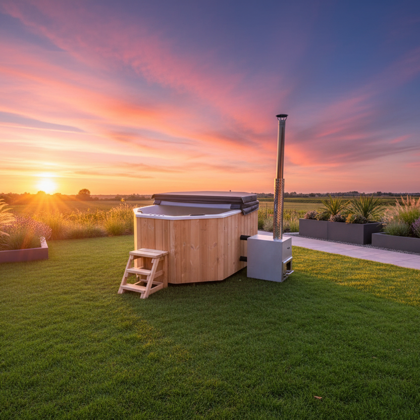 Octa Wood-Fired Fibreglass Hot Tub 8-9 Person | Customisable | Wood-fired or Electric