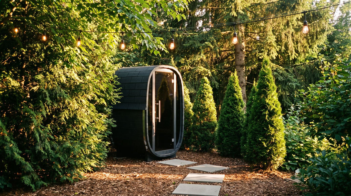 Solo Vertical Thermowood Outdoor Sauna, 1 Person with Glass Front | Customisable