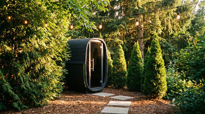 Solo Vertical Thermowood Outdoor Sauna, 1 Person with Glass Front | Customisable