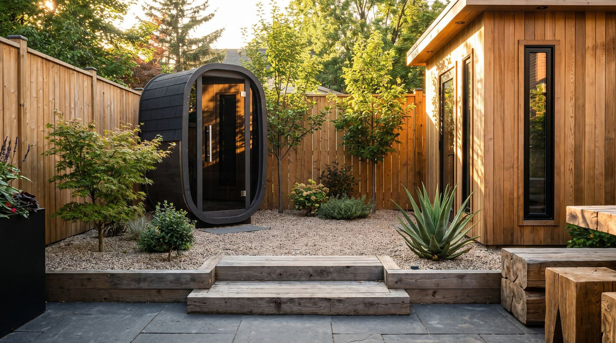 Solo Vertical Thermowood Outdoor Sauna, 1 Person with Glass Front | Customisable