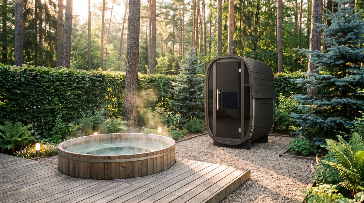 Solo Vertical Thermowood Outdoor Sauna, 1 Person with Glass Front | Customisable