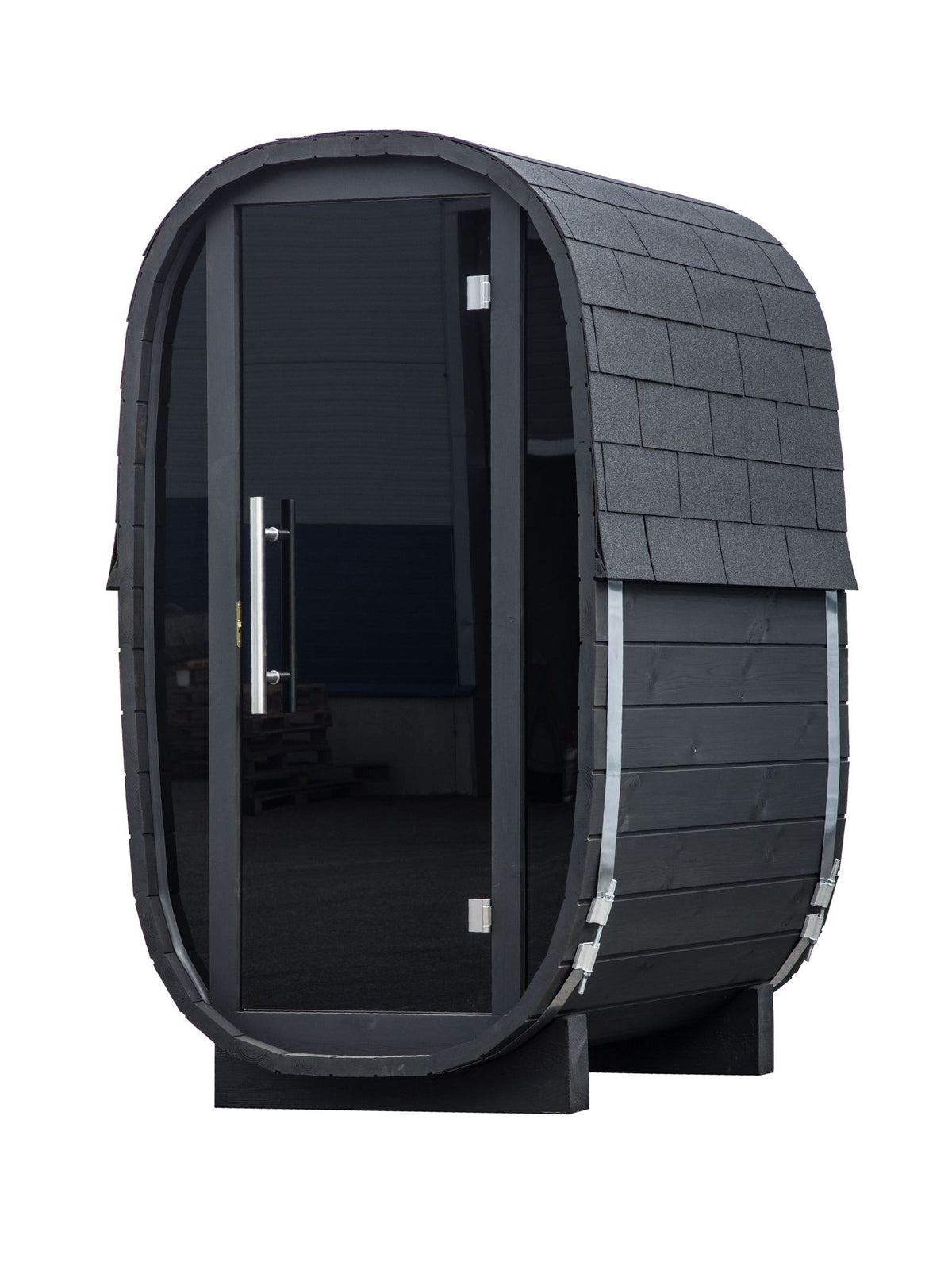 Solo Vertical Thermowood Outdoor Sauna, 1 Person with Glass Front | Customisable