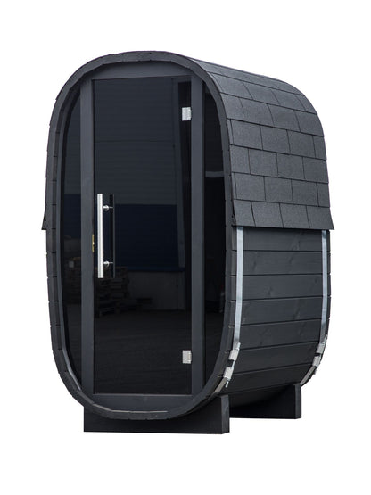 Solo Vertical Thermowood Outdoor Sauna, 1 Person with Glass Front | Customisable