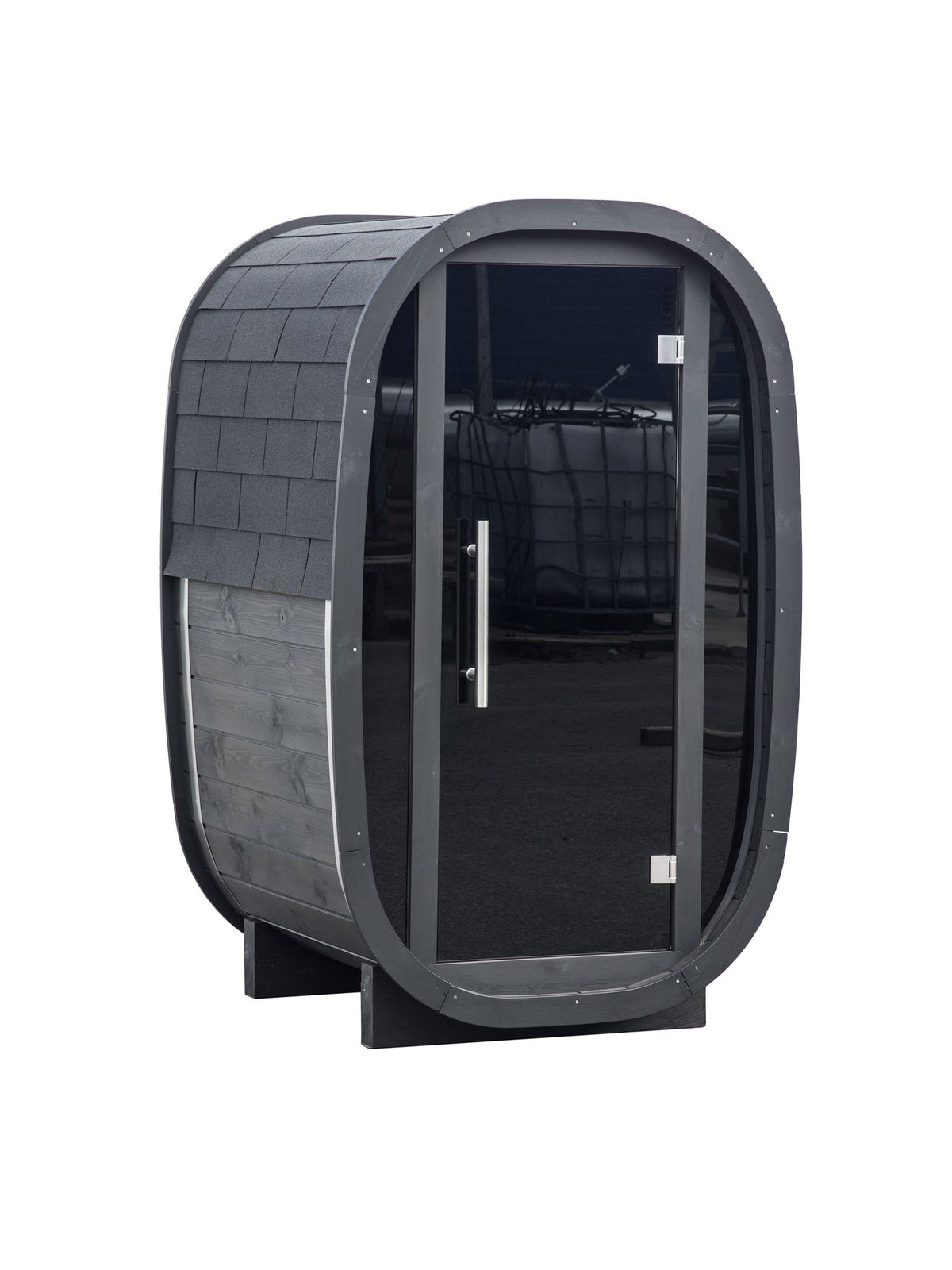 Solo Vertical Thermowood Outdoor Sauna, 1 Person with Glass Front | Customisable