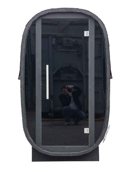 Solo Vertical Thermowood Outdoor Sauna, 1 Person with Glass Front | Customisable