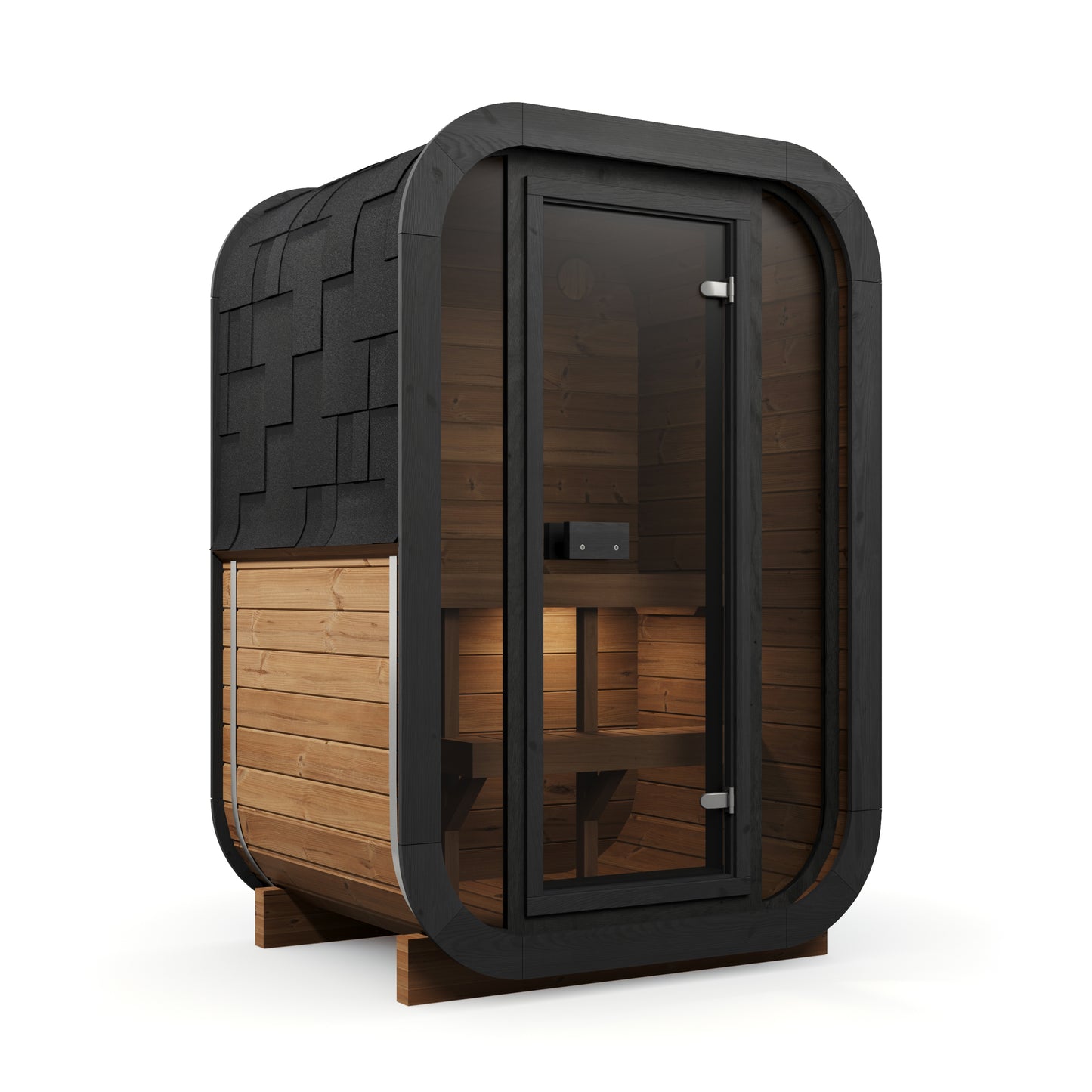 ULLA Compact 2-Person Black Outdoor Sauna | Thermopine Wood