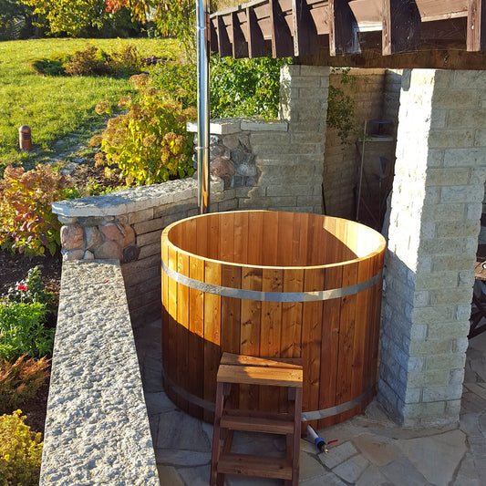 Circular Wooden Hot Tub 4 - 12 Person | Wood fired Heater | Size Customisable