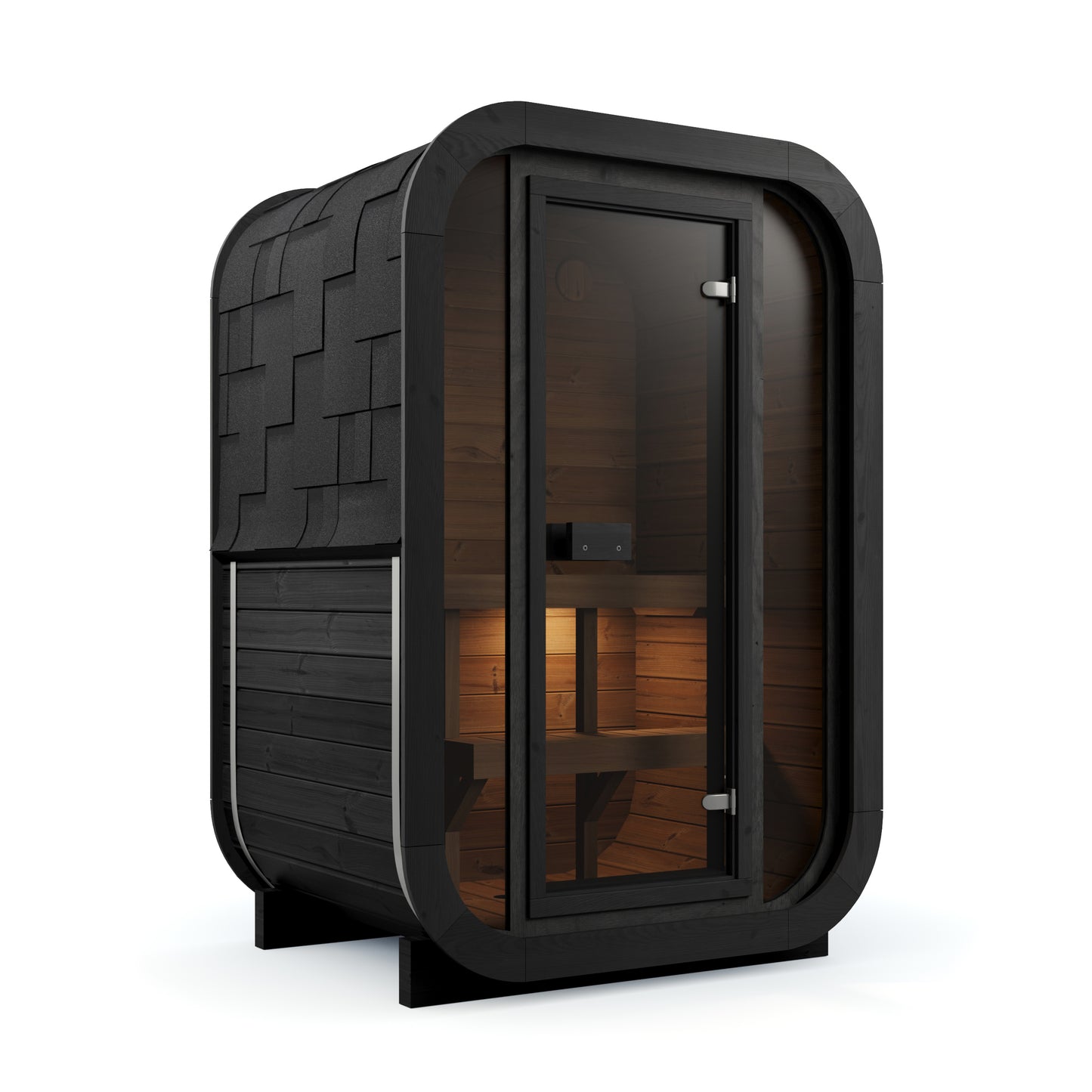 ULLA Compact 2-Person Black Outdoor Sauna | Thermopine Wood