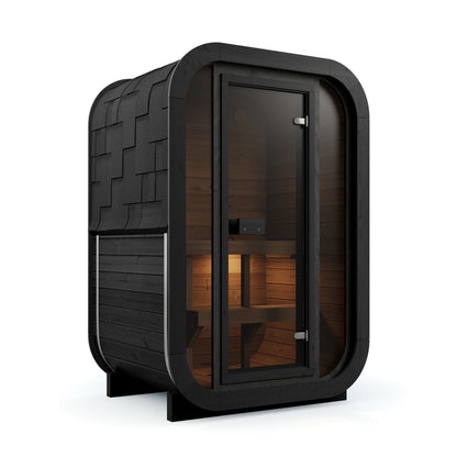 ULLA Compact 2-Person Black Outdoor Sauna | Thermopine Wood