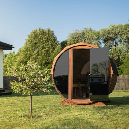 Mirrored Outdoor Sauna 4-6 Person 2m - 3m | Customisable Garden Sauna
