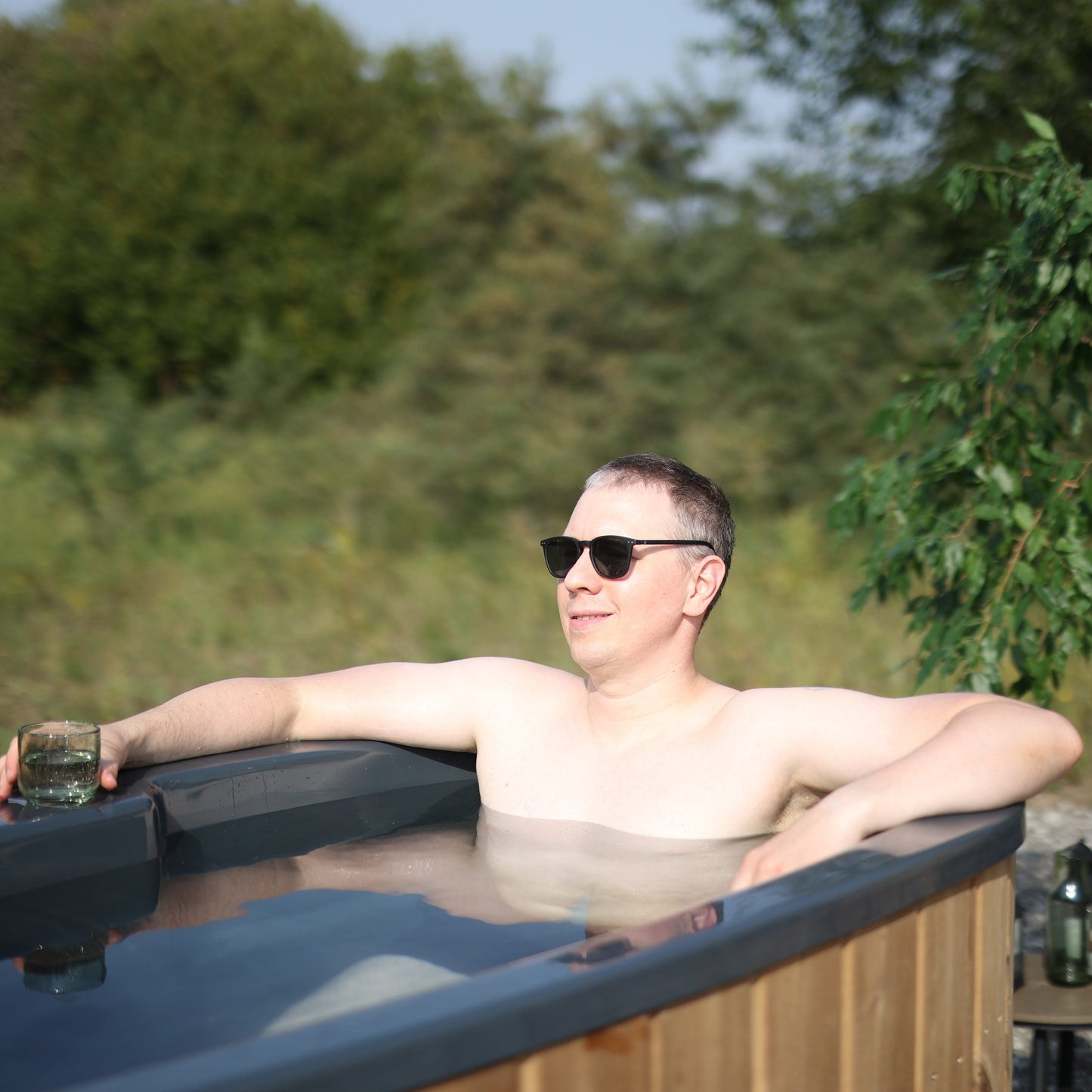 Compact Oval 2-Person Wood-Fired Hot Tub | Customisable Compact Fibreglass Spa