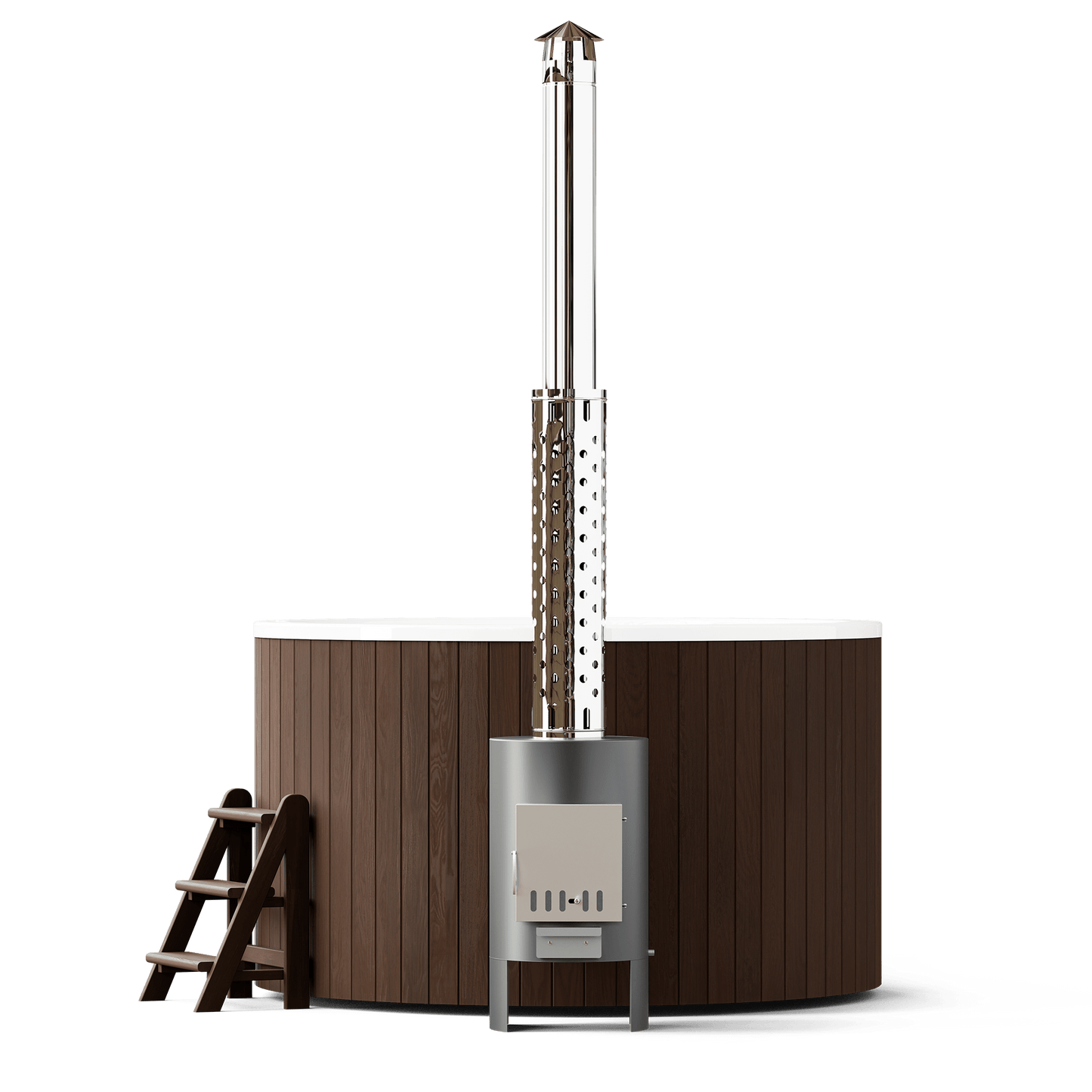 Polar Spa Comfort Family 195 Wood Fired 40kW External Stove 4-6 Person Hot Tub