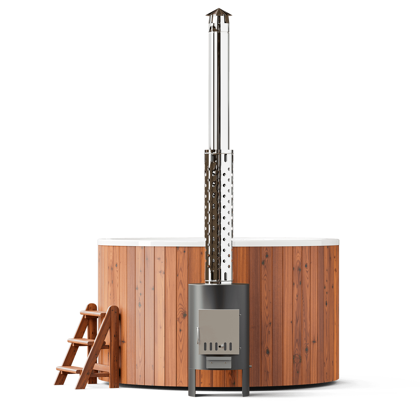 Polar Spa Comfort Family 195 Wood Fired 40kW External Stove 4-6 Person Hot Tub